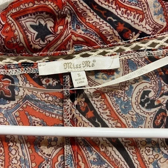 MISS ME Beach Sheer Floral Fringe Sundress Cover-up Kimono Size Small (A3) - Picture 4 of 8